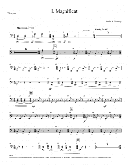 page one of Magnificat (Brass and Percussion) (Parts) - Timpani (Choir Instrumental Pak)