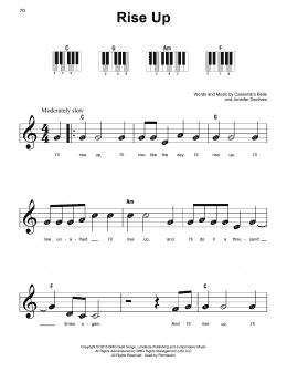 page one of Rise Up (Super Easy Piano)