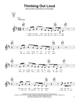 page one of Thinking Out Loud (Ukulele)