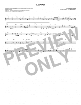 page one of Sleepwalk (Instrumental Version) (Lead Sheet / Fake Book)