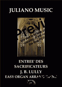 page one of ENTREE' DES SACRIFICATEURS ET DES COMBATTANTS (EASY ORGAN) - J. B. LULLY