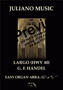 page one of LARGO FROM "XERSES" (HWV 40) (EASY ORGAN) - G. F. HANDEL