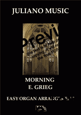 page one of MORNING (EASY ORGAN) - E. GRIEG