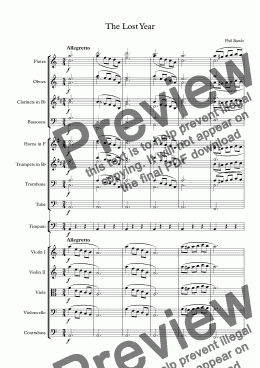 page one of The Lost Year - Orchestra