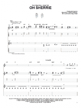 page one of Oh Sherrie (Guitar Tab)