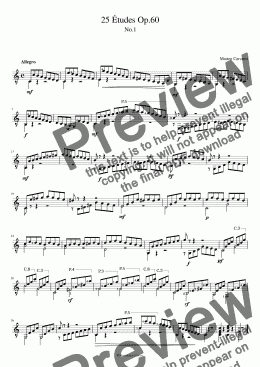 page one of 25 Etudes Op.60 - compeleted (for Print / Notation only)