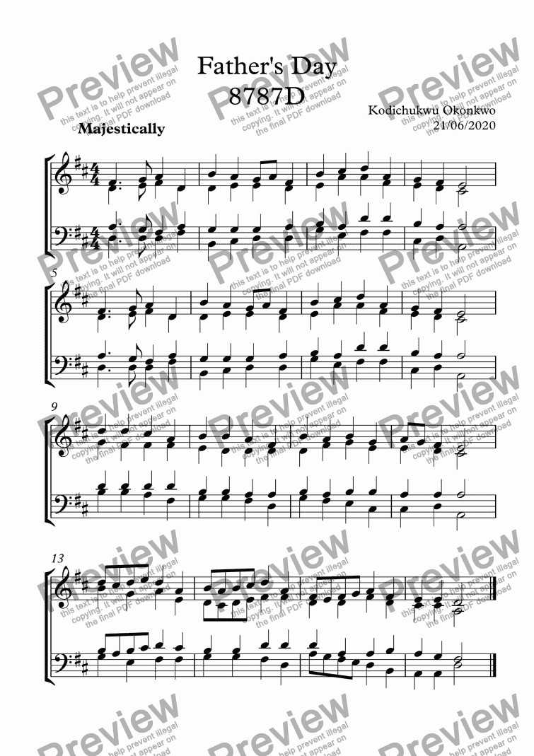 Download Father's Day - Download Sheet Music PDF file