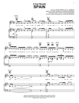 page one of (I Can Recall) Spain (Piano, Vocal & Guitar Chords (Right-Hand Melody))