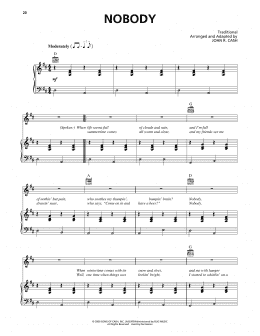 page one of Nobody (Piano, Vocal & Guitar Chords (Right-Hand Melody))