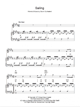 page one of Sailing (Piano, Vocal & Guitar Chords)