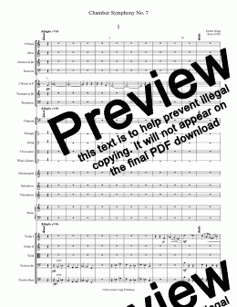 page one of Chamber Symphony No 7 - Score and parts