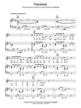 page one of Paparazzi (Piano, Vocal & Guitar Chords)