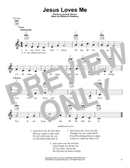 page one of Jesus Loves Me (Ukulele)