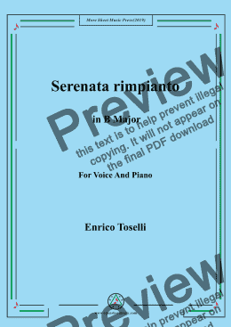 page one of Toselli-Serenata rimpianto in B Major,For Voice&Pno