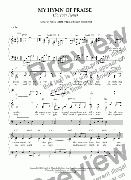 page one of MY HYMN OF PRAISE  (Forever Jesus)