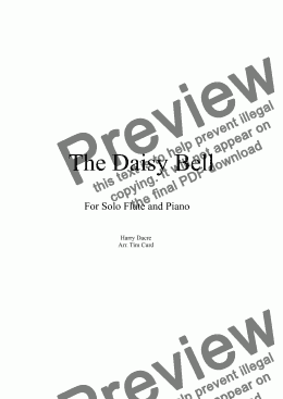 page one of The Daisy Bell for Solo Flute and Piano