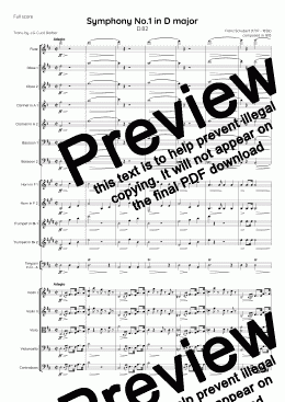 page one of Schubert - Symphony No.1 in D major