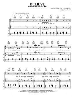 page one of Believe (Piano, Vocal & Guitar Chords (Right-Hand Melody))