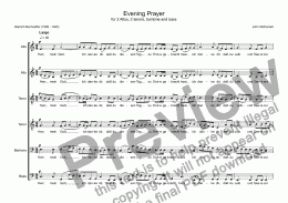 page one of Bonhoeffer's Abendgebet or Evening Prayer (C Major Choral Score)