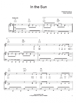 page one of In The Sun (Piano, Vocal & Guitar Chords (Right-Hand Melody))