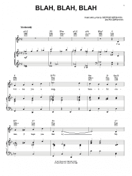 page one of Blah, Blah, Blah (Piano, Vocal & Guitar Chords (Right-Hand Melody))