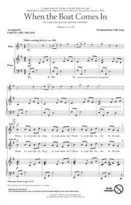 page one of When The Boat Comes In (arr. Cristi Cary Miller) (2-Part Choir)