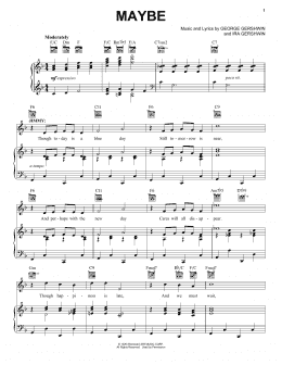 page one of Maybe (Piano, Vocal & Guitar Chords (Right-Hand Melody))