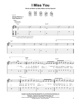 page one of I Miss You (Easy Guitar Tab)