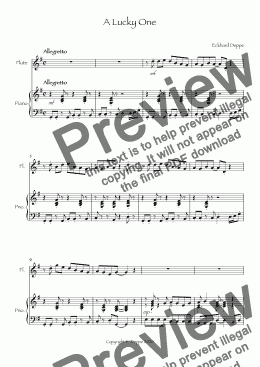 page one of 'A Lucky One' for Flute & Piano