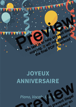 page one of Joyeux Anniversaire