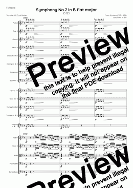 page one of Schubert - Symphony No.2 in B flat major