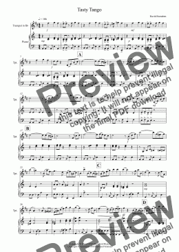 page one of Tasty Tango for Trumpet and Piano