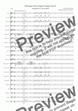 page one of Tchaikovsky - Polonaise from Eugene Onegin Op.24 - Concert Band - Score