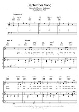 page one of September Song (Piano, Vocal & Guitar Chords)