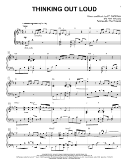 page one of Thinking Out Loud (Piano Solo)