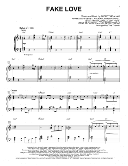 page one of Fake Love (Piano Solo)