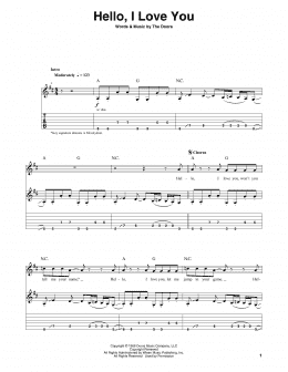 page one of Hello, I Love You (Guitar Tab (Single Guitar))