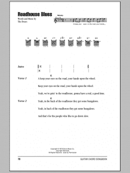 page one of Roadhouse Blues (Guitar Chords/Lyrics)