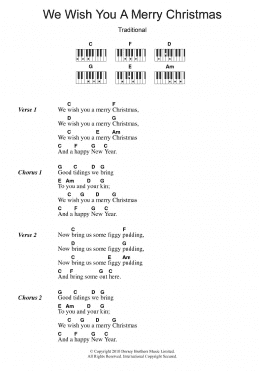 page one of We Wish You A Merry Christmas (Piano Chords/Lyrics)