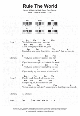 page one of Rule The World (from Stardust) (Piano Chords/Lyrics)