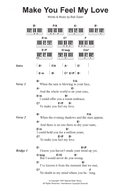 page one of Make You Feel My Love (Piano Chords/Lyrics)