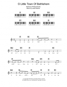 page one of O Little Town Of Bethlehem (Piano Chords/Lyrics)