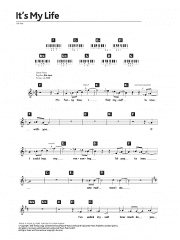 page one of It's My Life (Piano Chords/Lyrics)