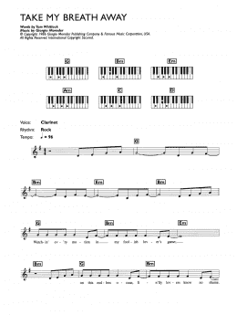 page one of Take My Breath Away (Piano Chords/Lyrics)