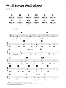 page one of You'll Never Walk Alone (from Carousel) (Piano Chords/Lyrics)