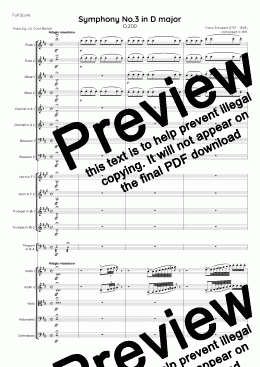 page one of Schubert - Symphony No.3 in D major