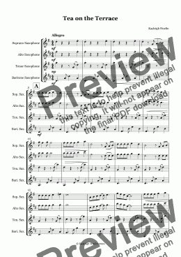 page one of Tea on the Terrace (SATB saxophone quartet)