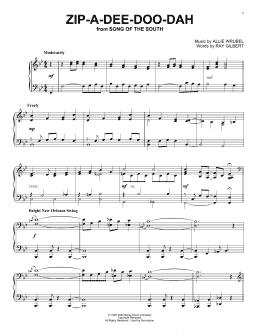 page one of Zip-A-Dee-Doo-Dah (from Song Of The South) (Piano Solo)