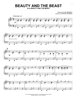 page one of Beauty And The Beast (Piano Solo)