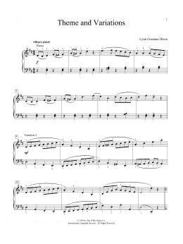 page one of Theme And Variations (Educational Piano)